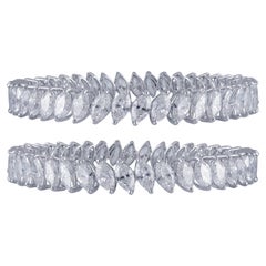 Bangle Beauvince Inaya con diamante solitario marquise in oro bianco