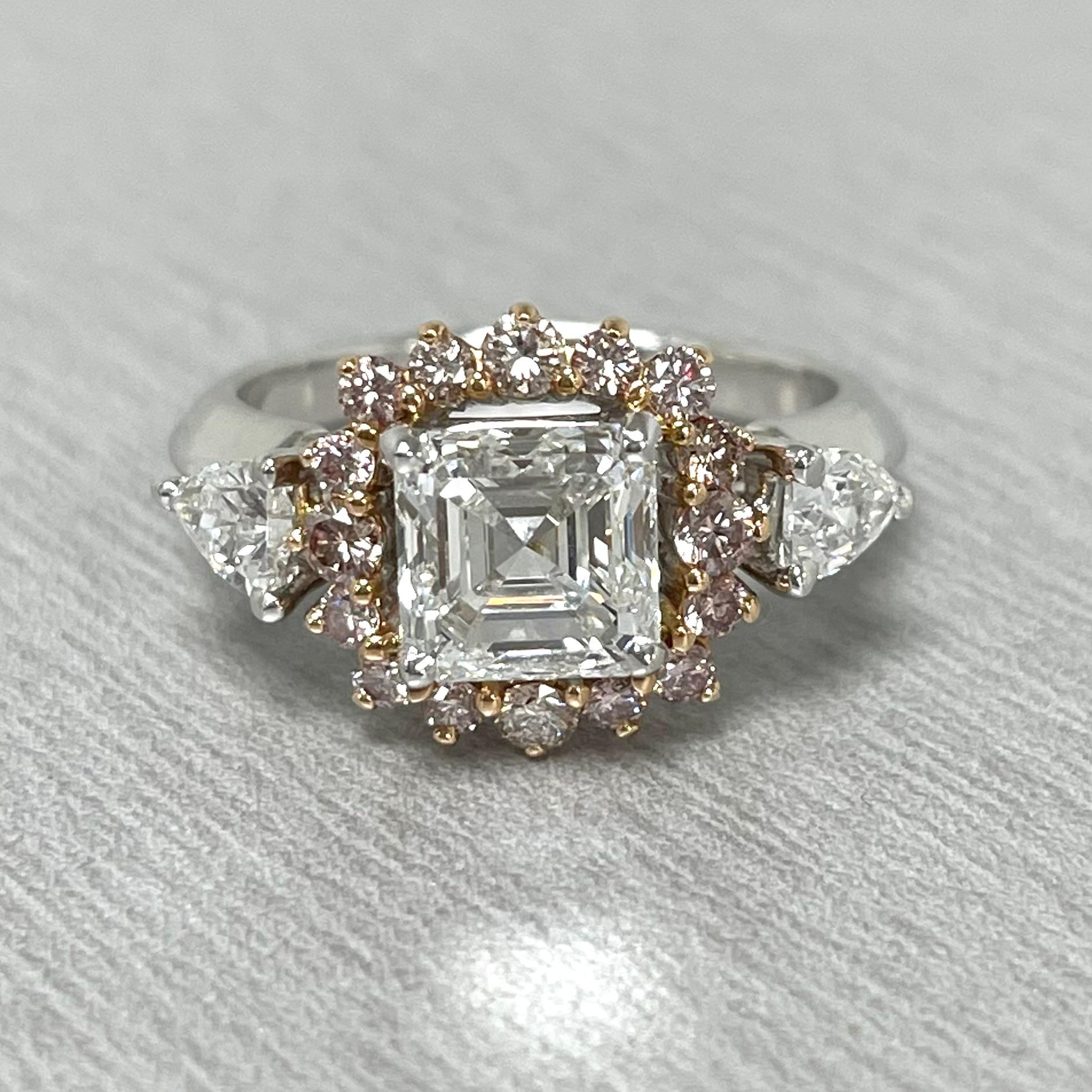 Beauvince Iraa Engagement Ring '1.70 Ct Asscher Cut HVVS1 GIA Diamond' In New Condition For Sale In New York, NY