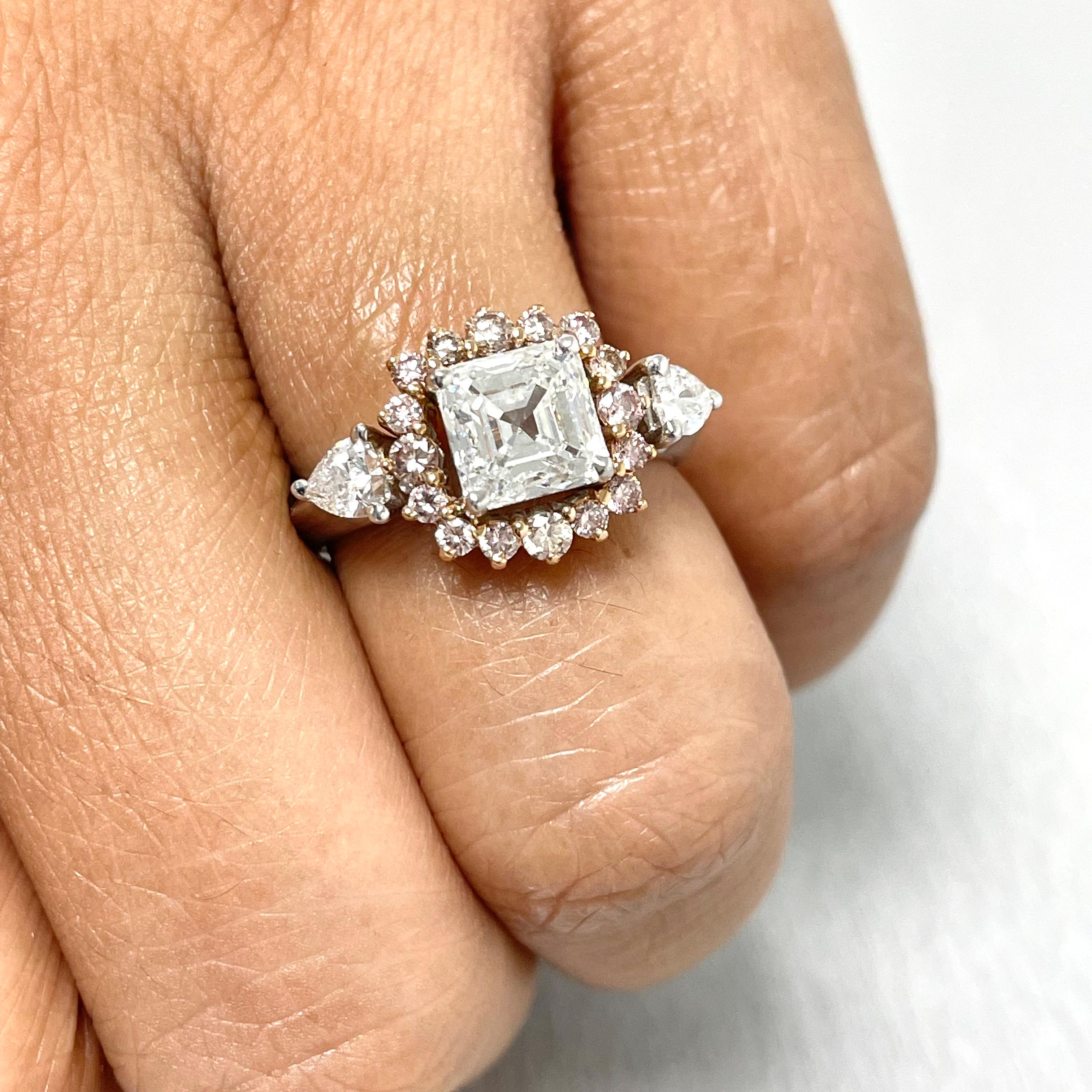 Beauvince Iraa Engagement Ring '1.70 Ct Asscher Cut HVVS1 GIA Diamond' In New Condition For Sale In New York, NY