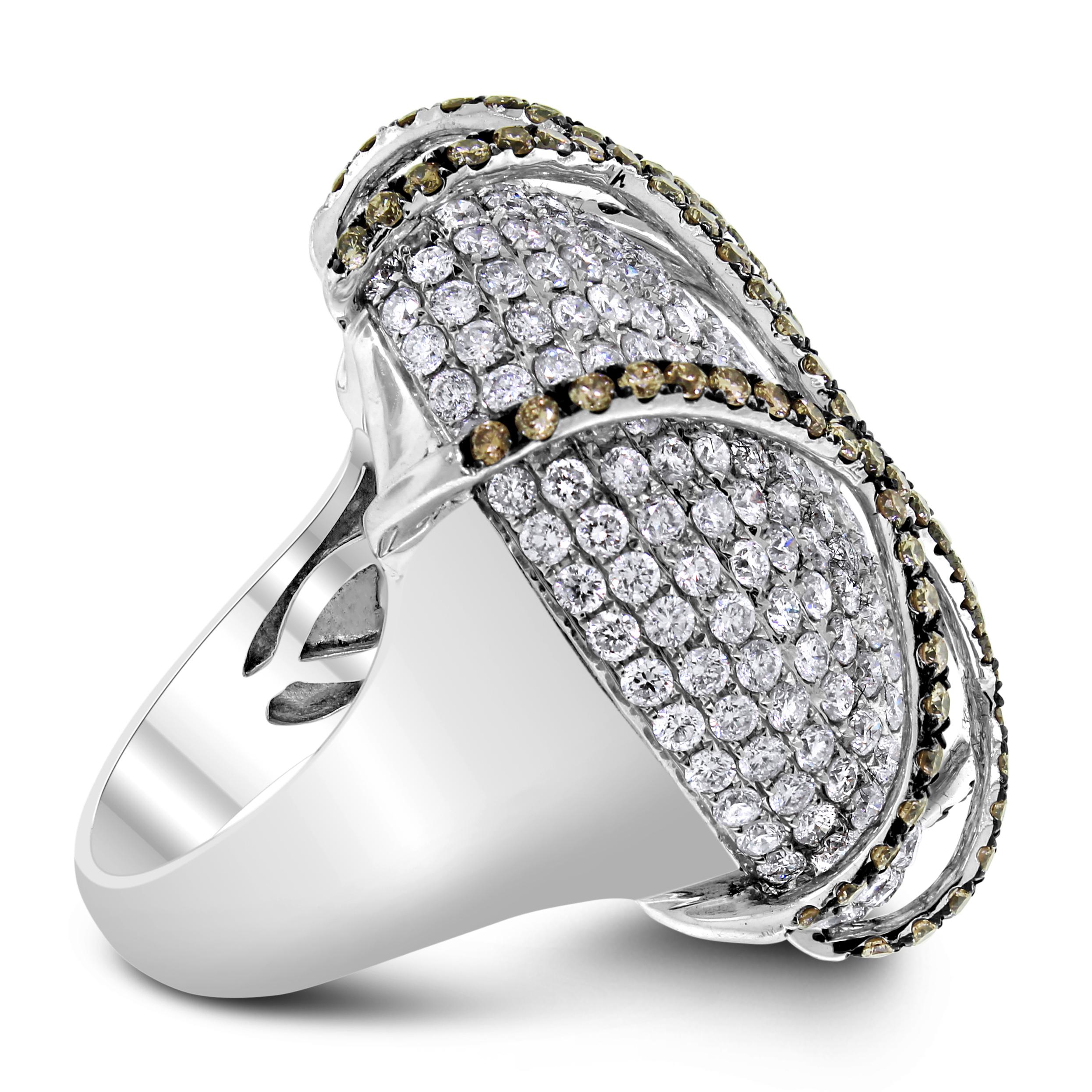 Contemporary Beauvince Ivanka Diamond Ring (5.90 ct Diamonds) in White Gold For Sale