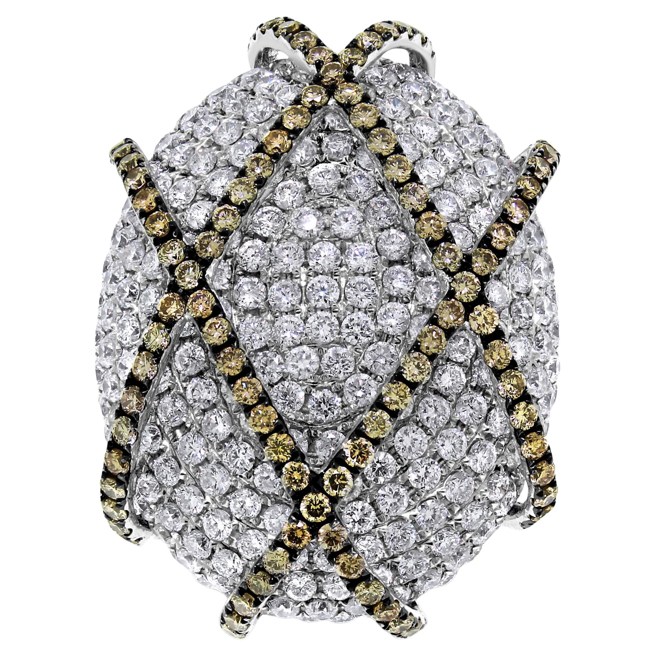 Beauvince Ivanka Diamond Ring (5.90 ct Diamonds) in White Gold