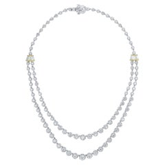 Beauvince Layers Necklace (14.46 ct Diamonds) in 18K White Gold