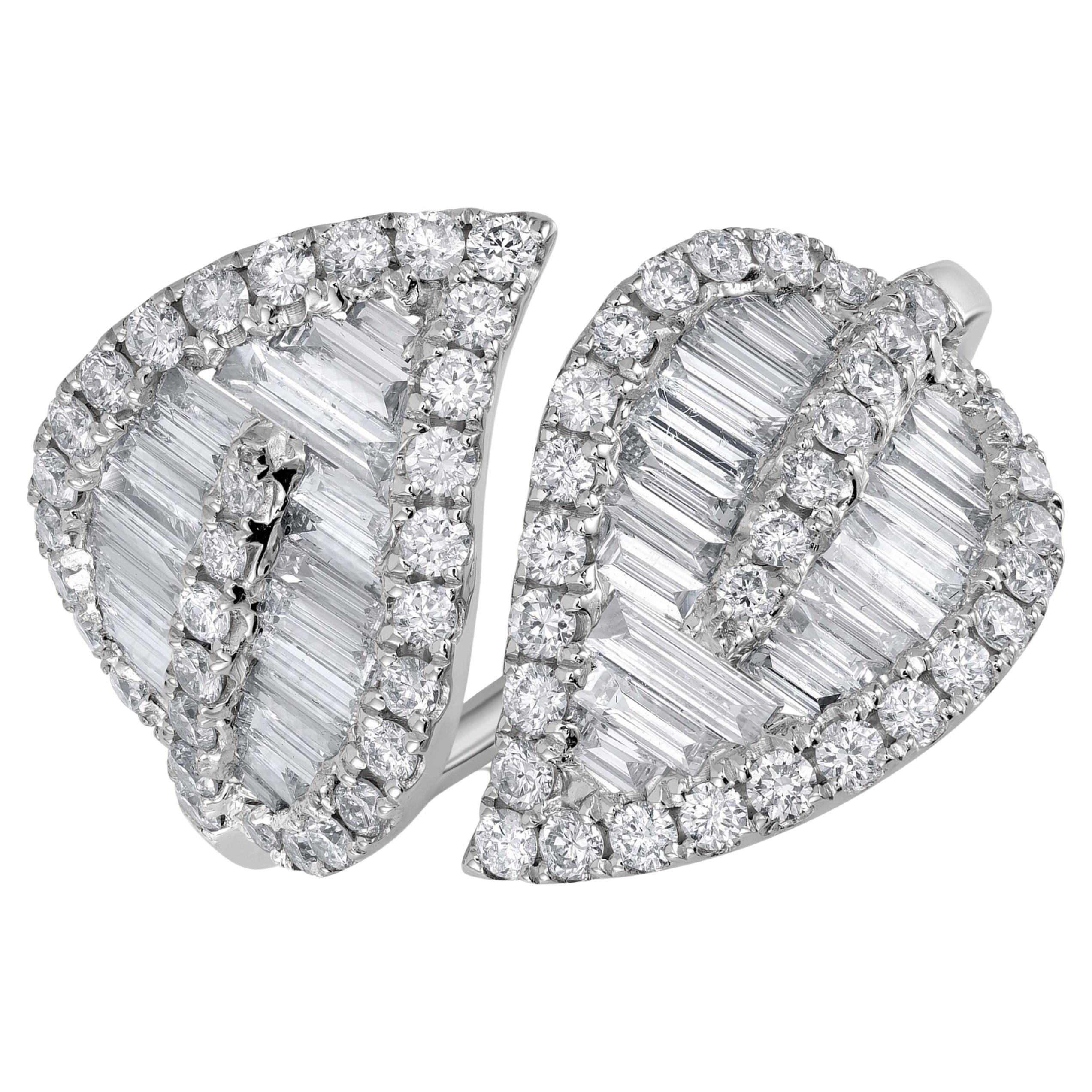 Bague en or blanc Beauvince Leaf Wrap Diamond Ring (1,84 ct de diamants)