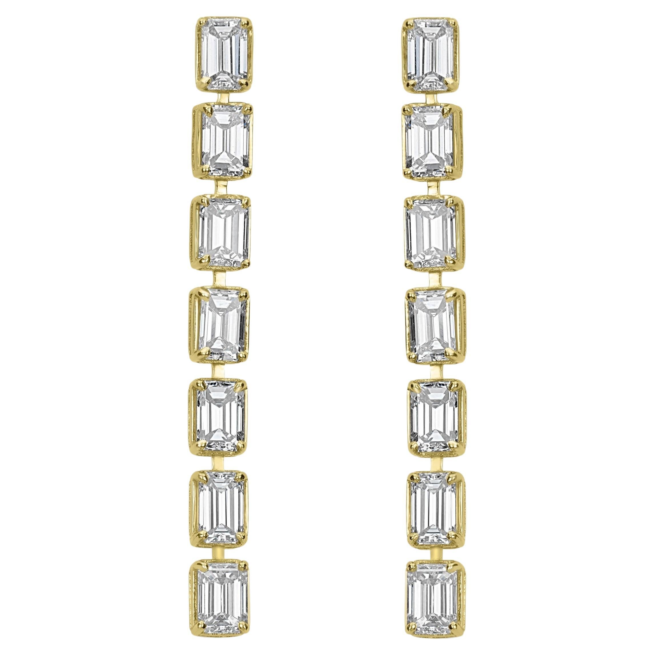Beauvince Linea Diamond Earrings (3.60 ct Diamonds) in Gold