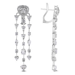 Chandelier-Ohrringe " Beauvince Hearts" aus Weißgold