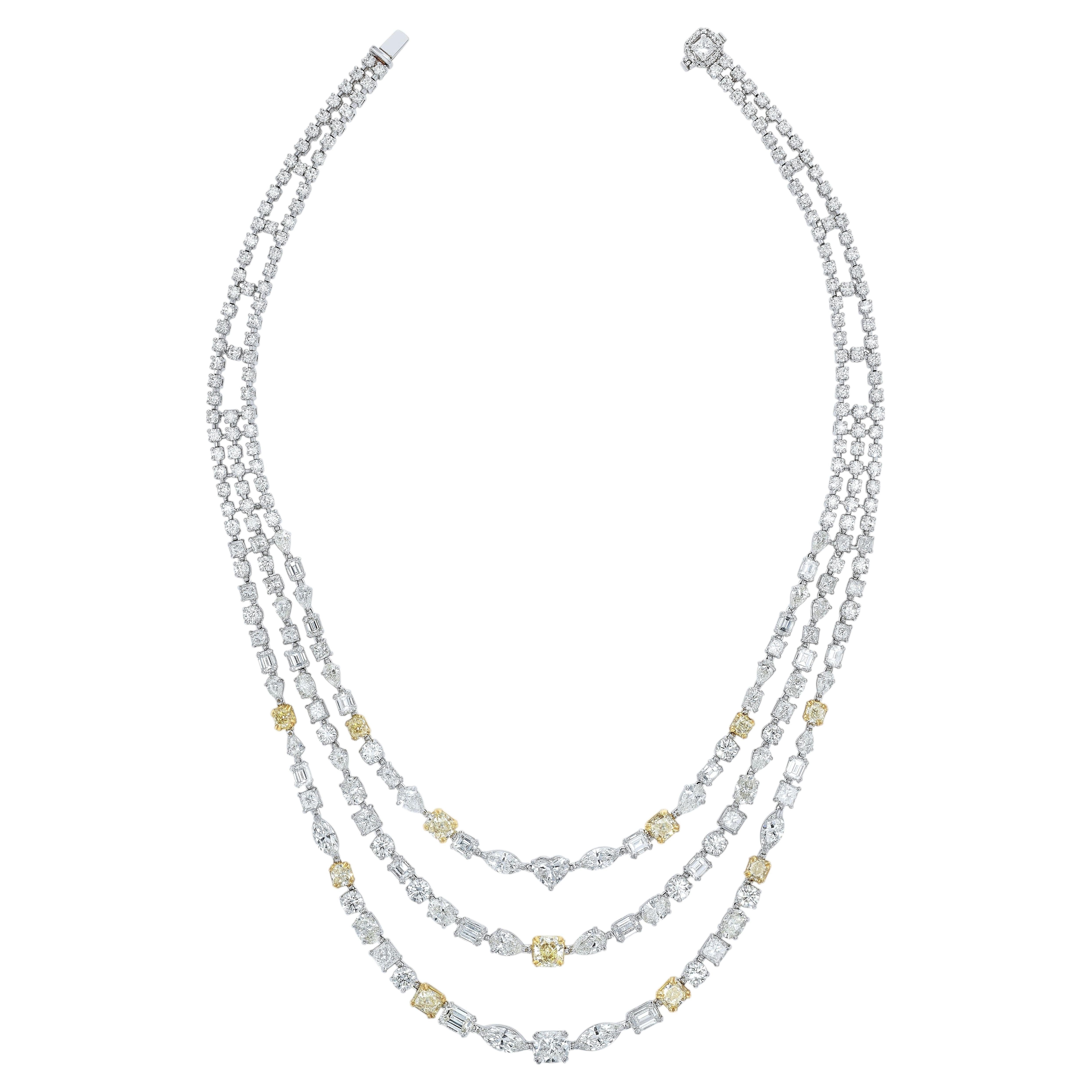 Beauvince Maharani Necklace (49.82 ct Diamonds) in 18K White Gold