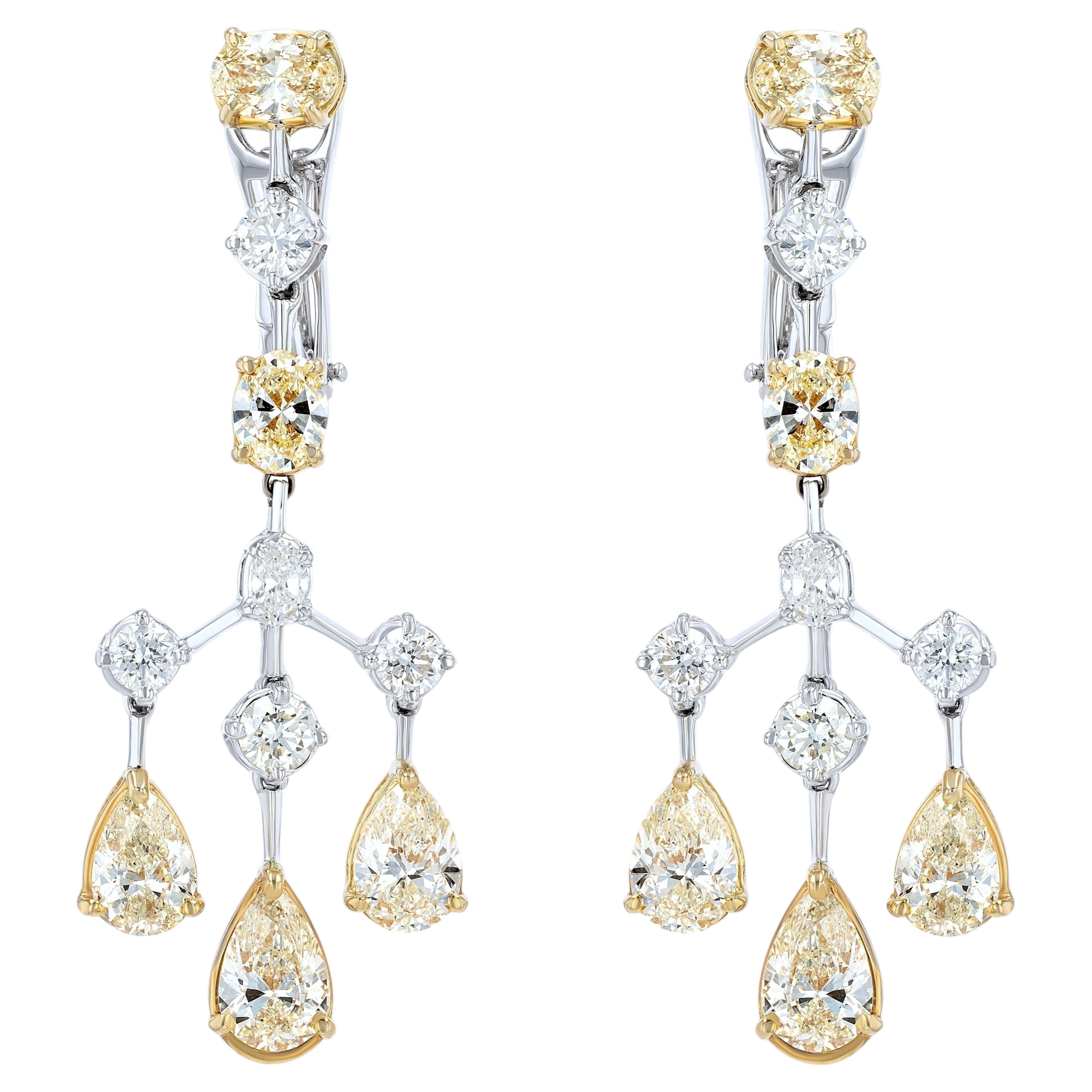 Pendientes Beauvince Maharani (diamantes de 10,05 quilates) en oro blanco de 18 quilates en venta