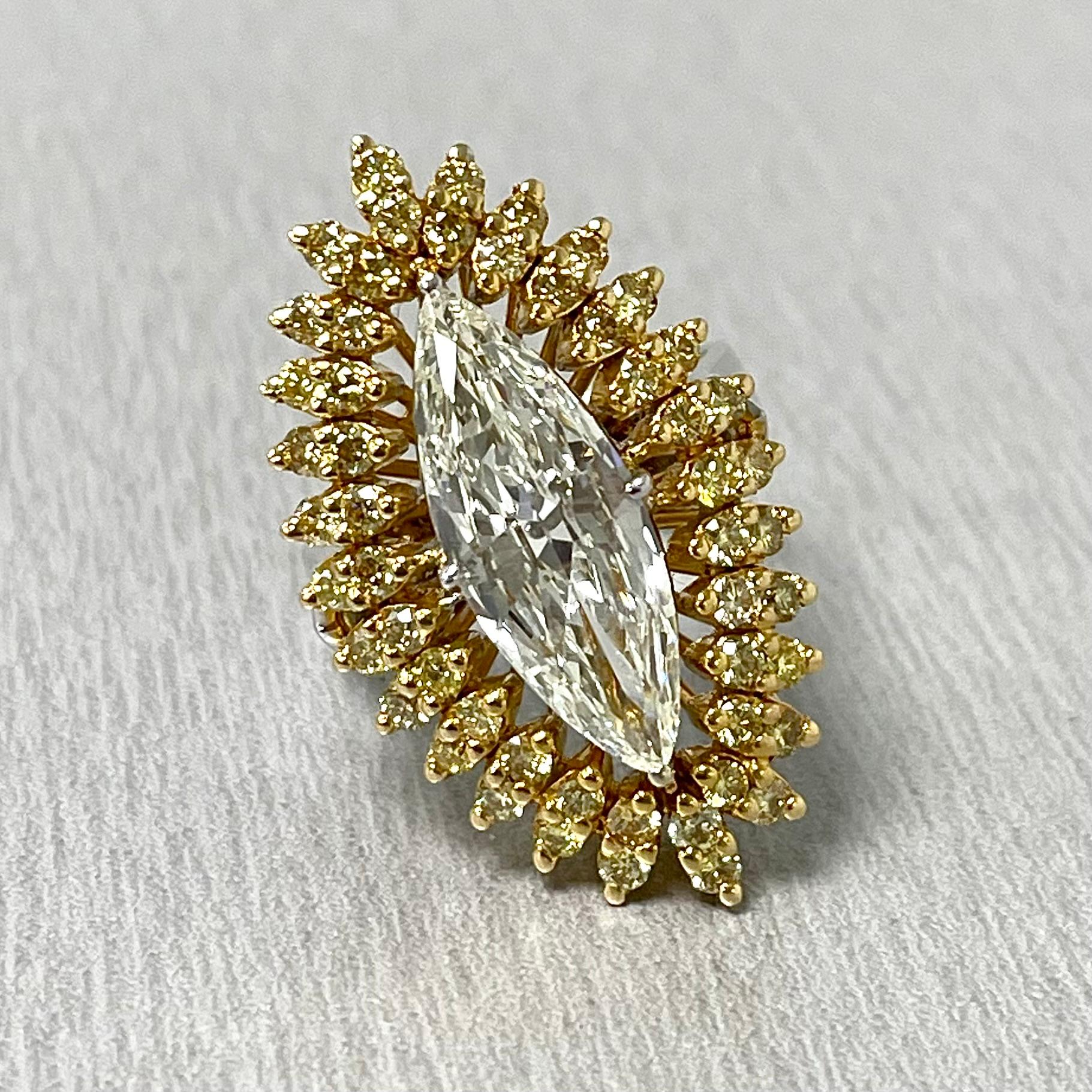 Beauvince Marquise Diamond Halo Ring (3.75 ct Diamonds) in Gold In New Condition For Sale In New York, NY