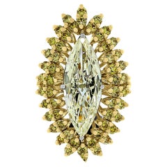 Anello Beauvince con diamante aureola marquise (3,75 carati di diamanti) in oro