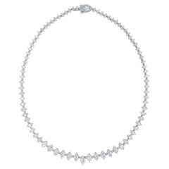 Beauvince Marquise Diamond Tennis Necklace ‘9.45 Carat Diamonds’ in White Gold