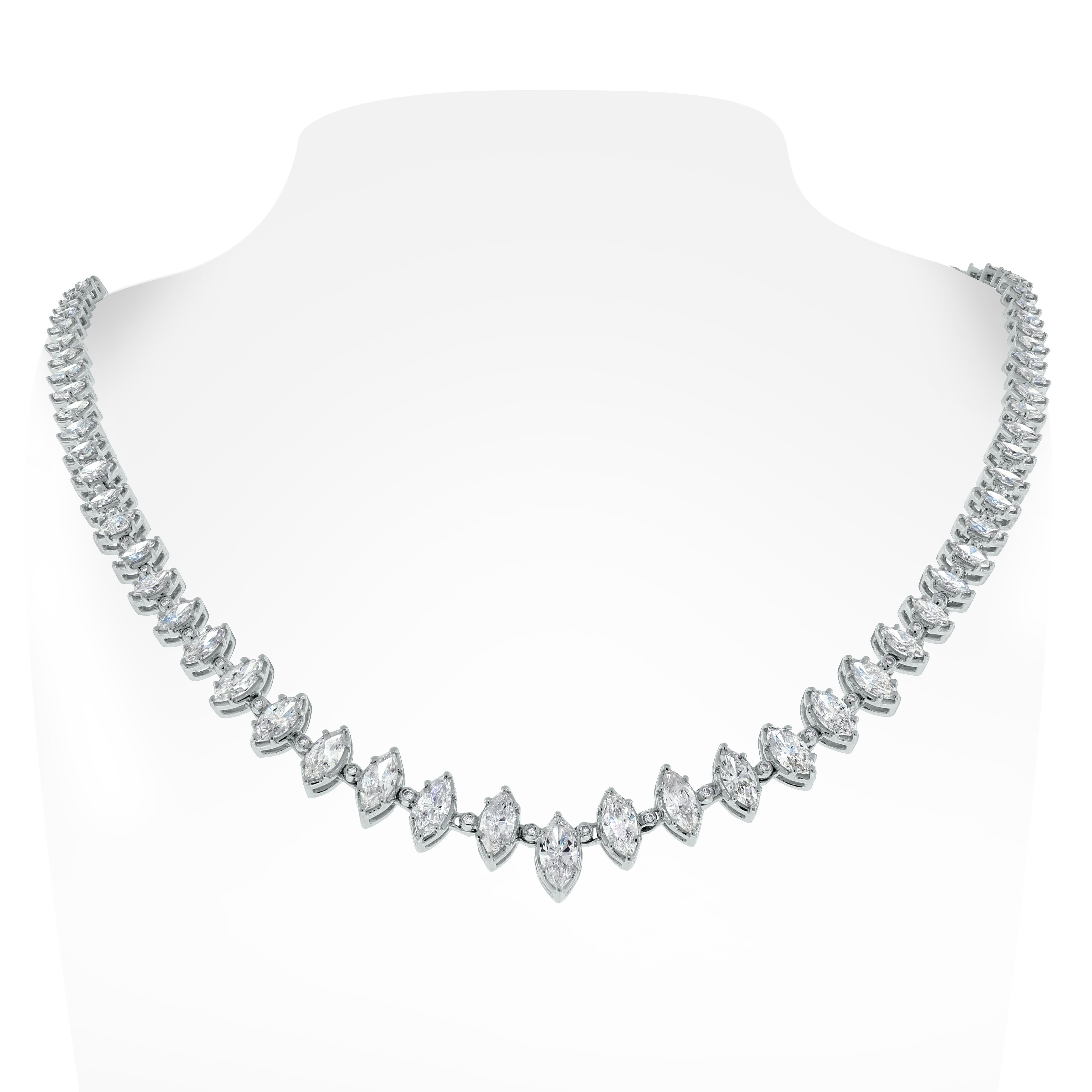 marquise diamond tennis necklace