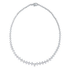 Beauvince Marquise Diamond Tennis Riviera Necklace in White Gold