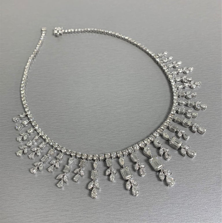Contemporary Beauvince Michelle Diamond Necklace in White Gold For Sale