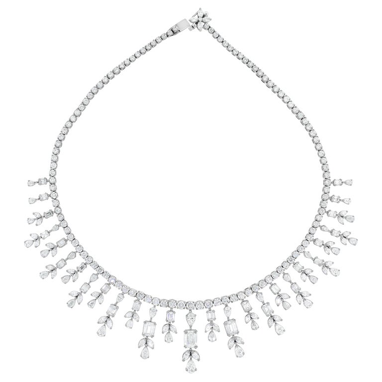 Beauvince Michelle Diamond Necklace in White Gold For Sale
