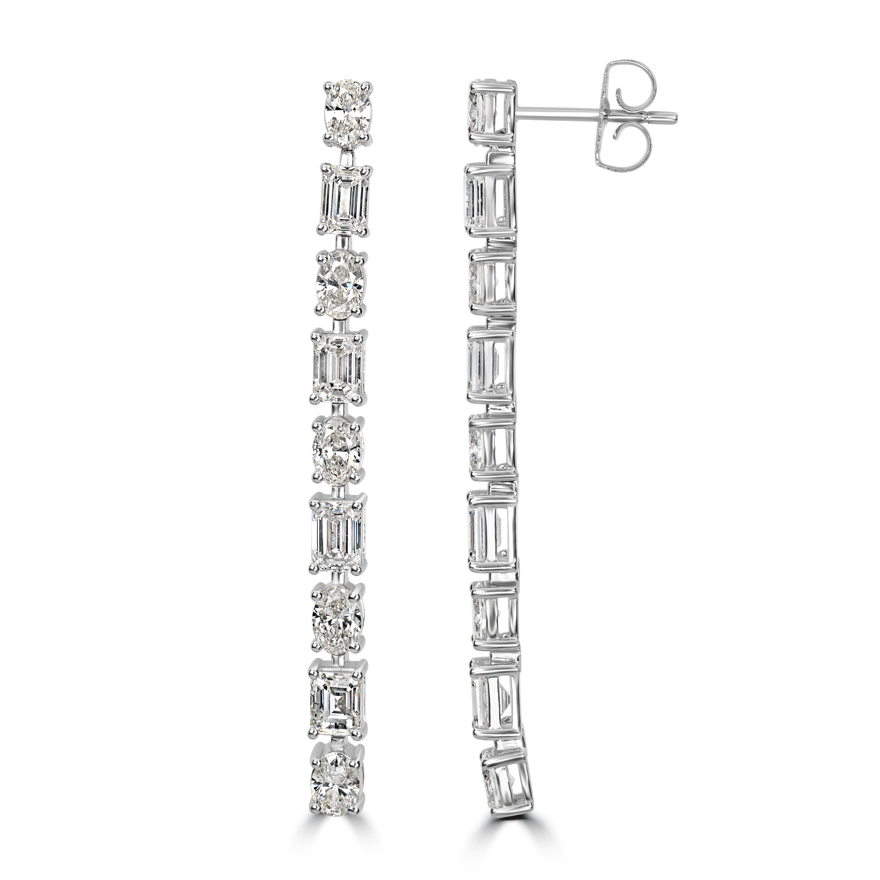 Boucles d'oreilles Beauvince Linea (3,89 ct de diamants) en or blanc Neuf - En vente à New York, NY
