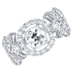 Beauvince Old Cut Diamond Garland Ring (1.63 ct Diamonds) in 18K White Gold