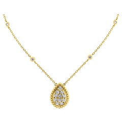 Beauvince Pear Drop Diamond Pendant Necklace in Yellow Gold