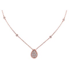 Beauvince Pear Drop Mini Diamond Pendant Necklace in Rose Gold