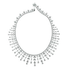 Beauvince Pear, Marquise and Round Diamond Collar Necklace in White Gold