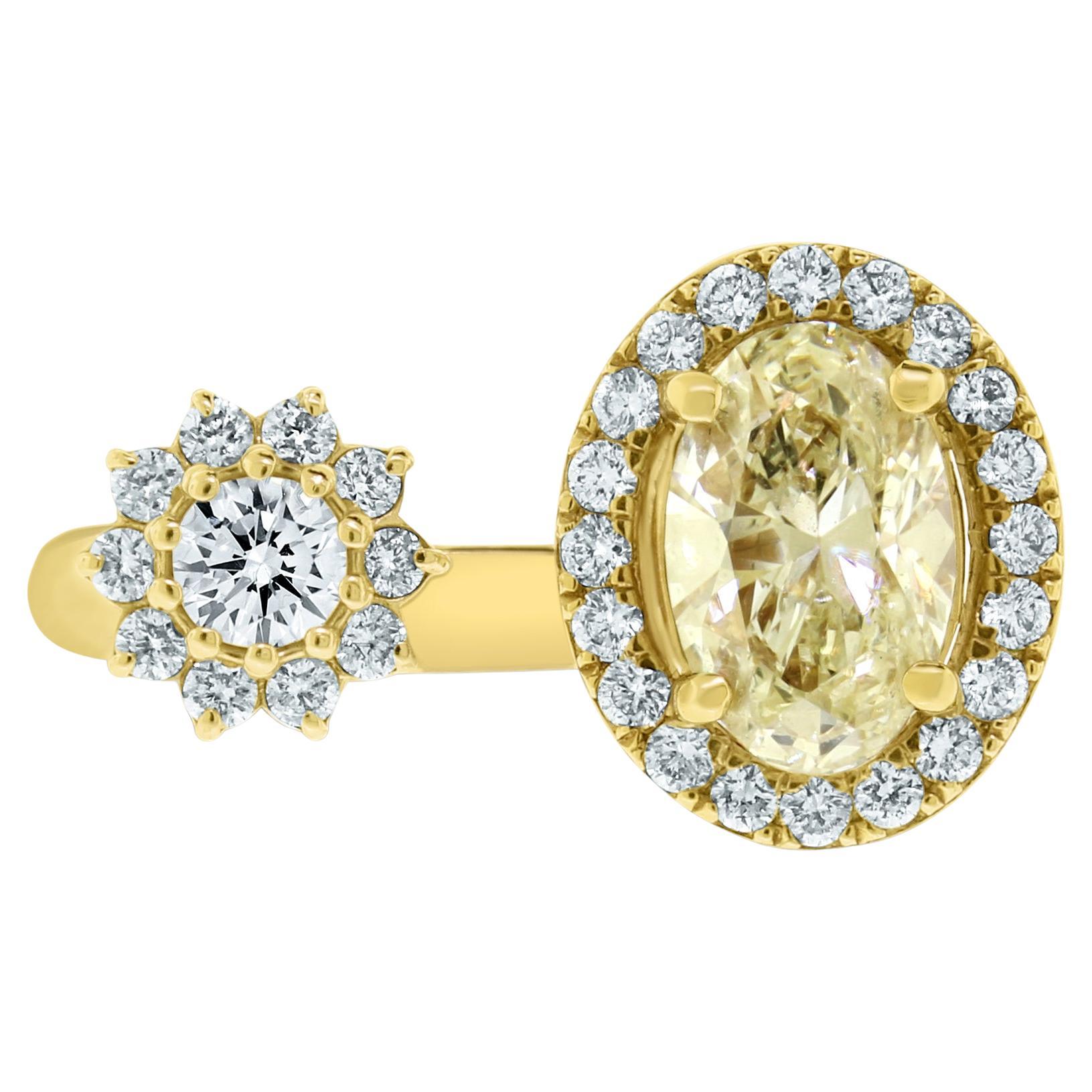 Bague Beauvince Peek a Boo en or jaune avec diamants 1,63 carat