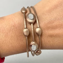 Beauvince Pulse Satin Diamond Bangle '0.25 Carat Diamonds' in Rose Gold