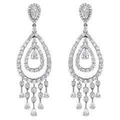 Beauvince Rain Diamond Earrings '15.01 Ct Diamonds' in White Gold