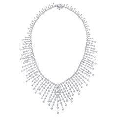 Beauvince Collier Rain en or blanc avec diamants 30,13 carats