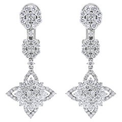 Beauvince Regina Diamond Earrings (3.48 ct Diamonds) in White Gold