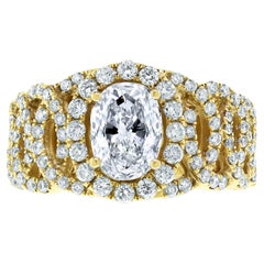 Beauvince Ripples Engagement Ring, '1.05 Ct Oval KSI2 EGLUSA Diamond' in Gold