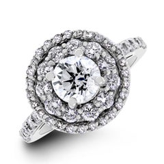 Beauvince Ripples Engagement Ring Bridal Set in White Gold
