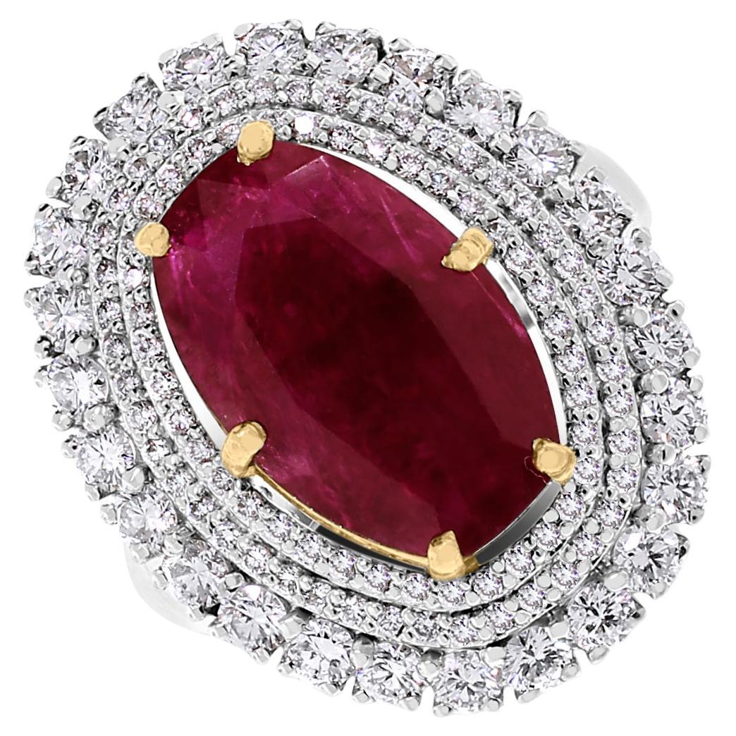 Beauvince Rita Ring (5.83 cts Ruby & Diamonds) in Gold For Sale