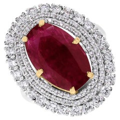 Beauvince Rita, bague en or 5,83 carats, rubis et diamants