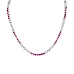 Beauvince Rosa Necklace (17.2 ct Ruby & Diamonds) in 18K White Gold