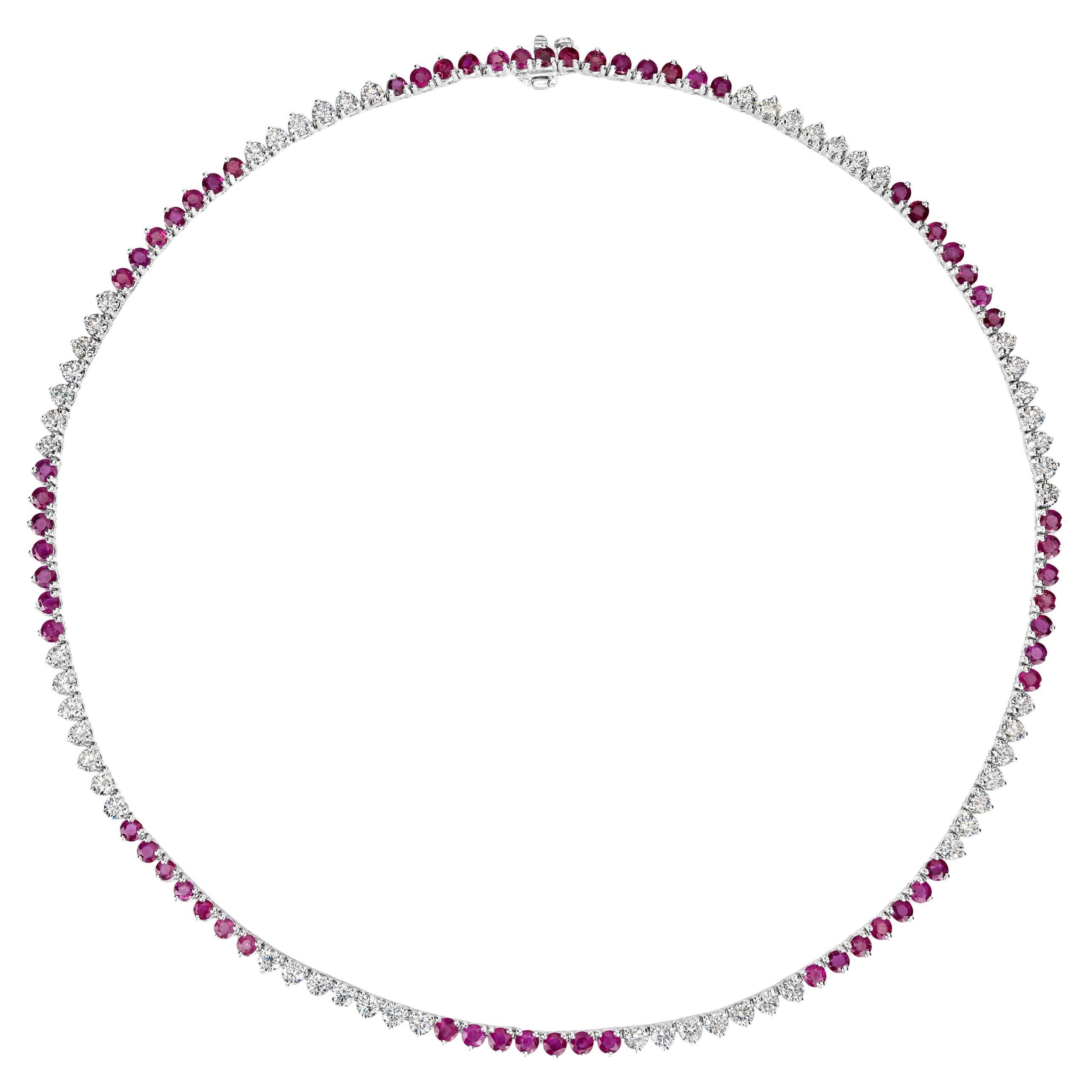 Collana Beauvince Rosa (rubino e diamanti da 17,2 carati) in oro bianco