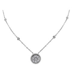 Beauvince Round Diamond Pendant Necklace in White Gold