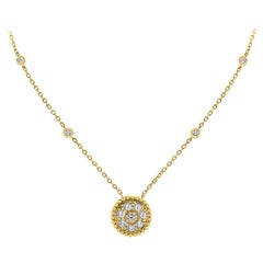 Beauvince Round Diamond Pendant Necklace in Yellow Gold