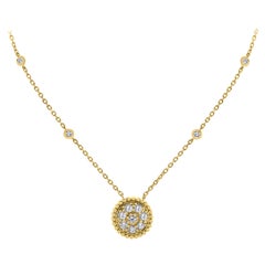 Beauvince Round Diamond Pendant Necklace in Yellow Gold