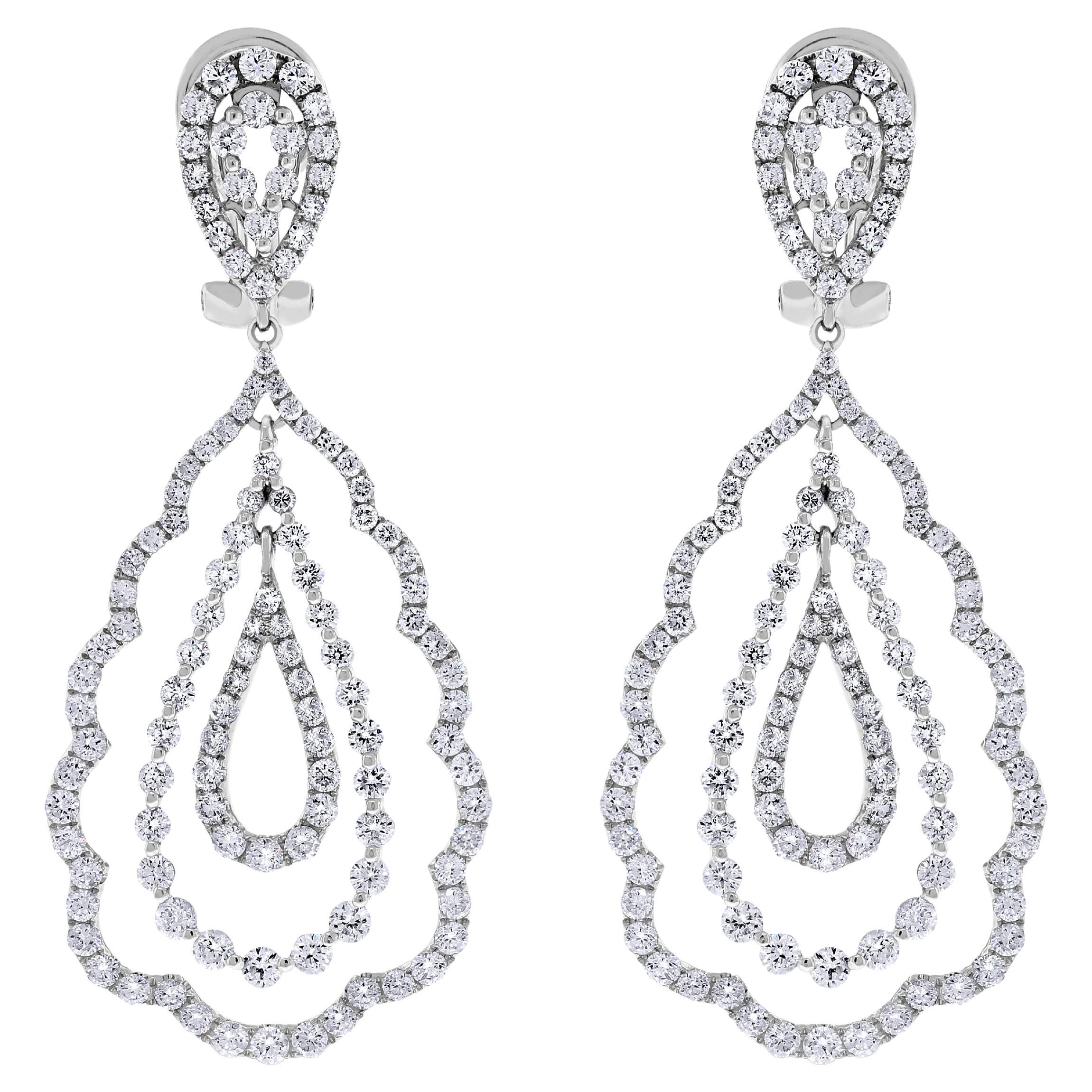 Beauvince Sabrina Diamond Earrings (6.04 ct Diamonds) in White Gold