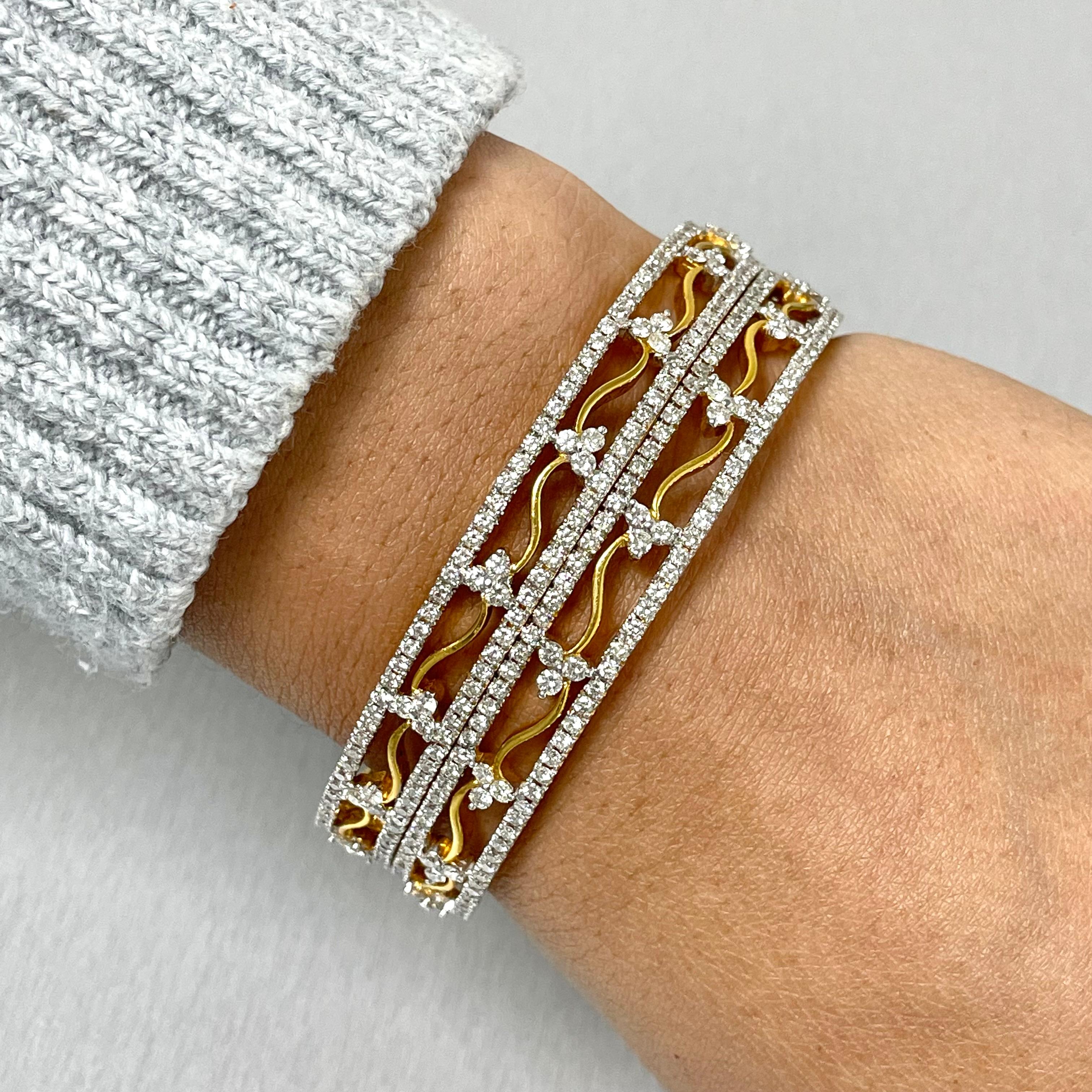 Contemporain Bracelets en or 18 carats avec diamants Beauvince Sheena (10,59 carats) en vente