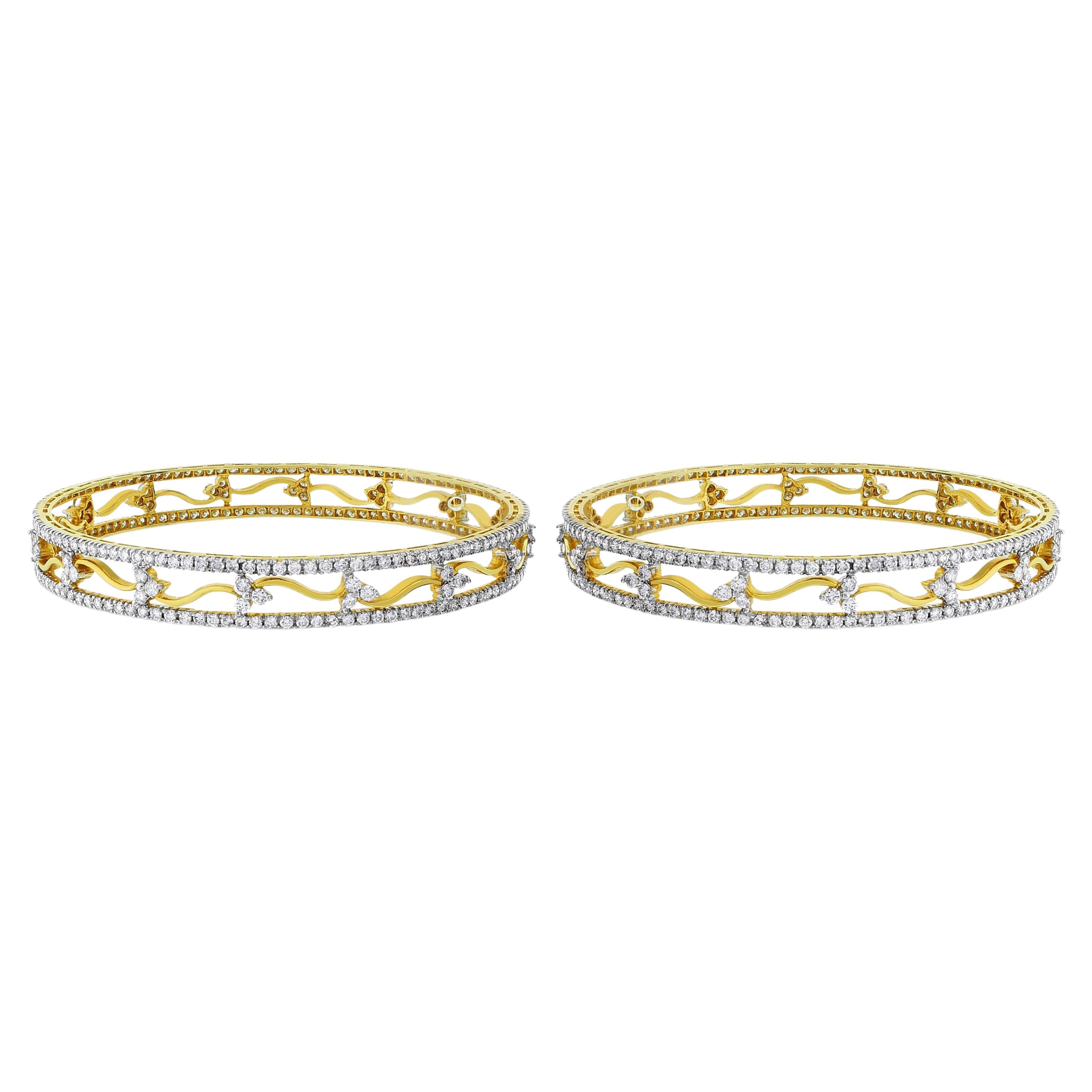Bracelets en or 18 carats avec diamants Beauvince Sheena (10,59 carats) en vente