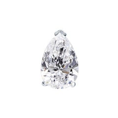 Beauvince Solitaire 1.00 Ct Pear Shape IVS2 GIA Diamond Pendant in White Gold