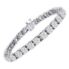 Beauvince Solitaire Diamond 15.36 Carat Tennis Bracelet in White Gold