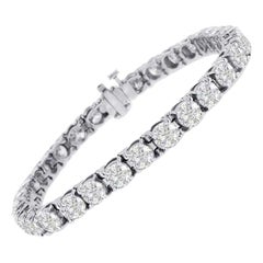 Beauvince Bracelet tennis solitaire en or blanc avec diamants de 15,36 carats