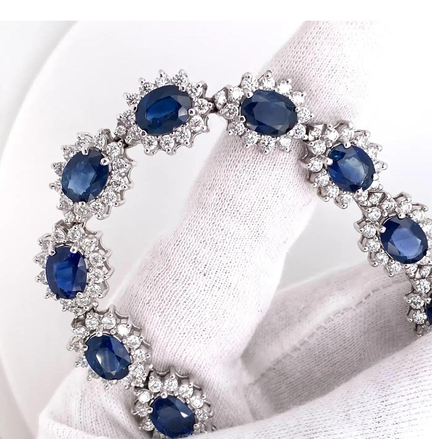 Cool, calm and princely, this sapphire and diamond halo necklace sits beautifully on the neck making the eyes of the onlooker dreamy and affectionate. The gem quality sapphires are full of luster and luminosity while the diamonds create a lovely