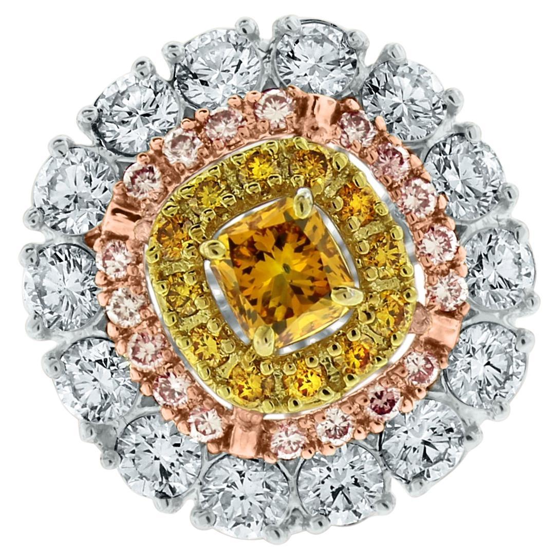 Beauvince Sun Diamond Cocktail Ring '2.58 ct Diamonds' in Gold For Sale