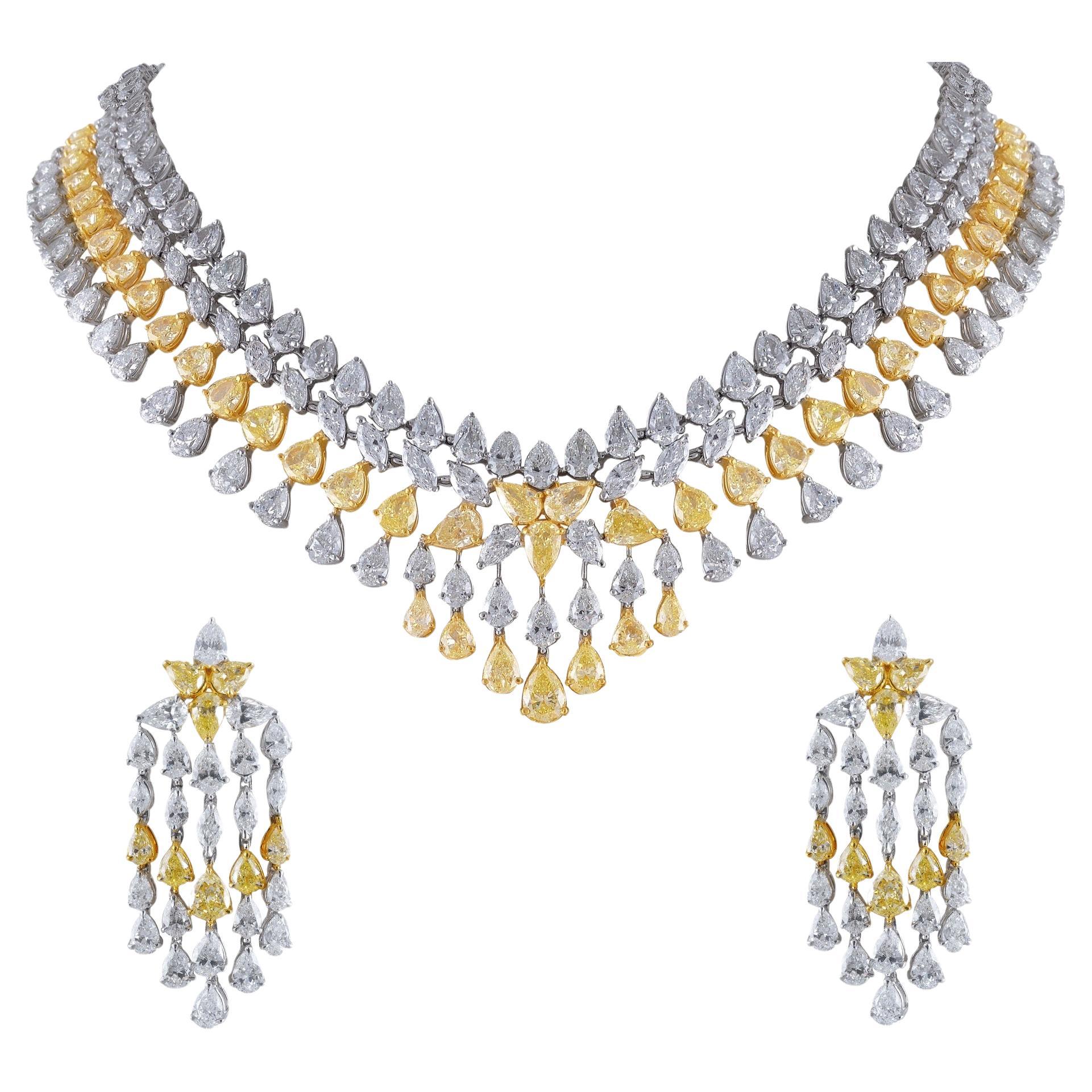 Beauvince Sunrise Suite (110.16 ct Diamonds) in Platinum and Gold For Sale