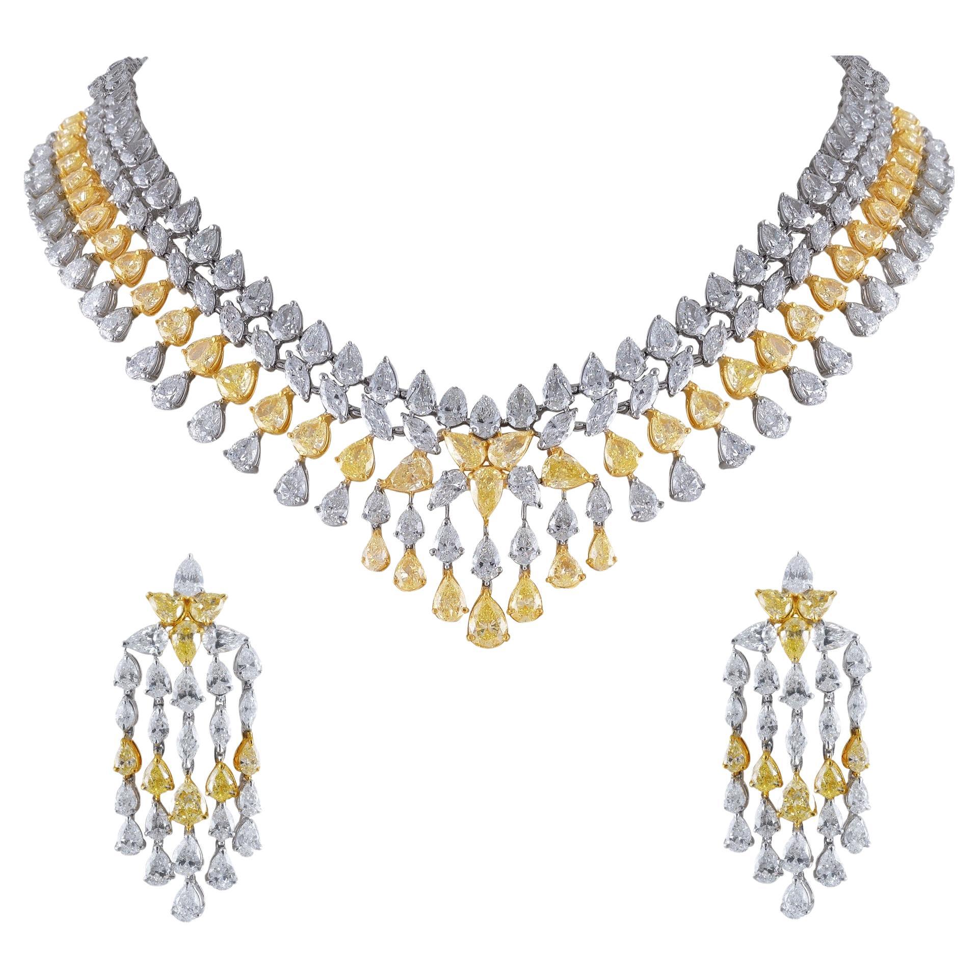 Suite Beauvince Sunrise (110,16 carats de diamants) en platine et or