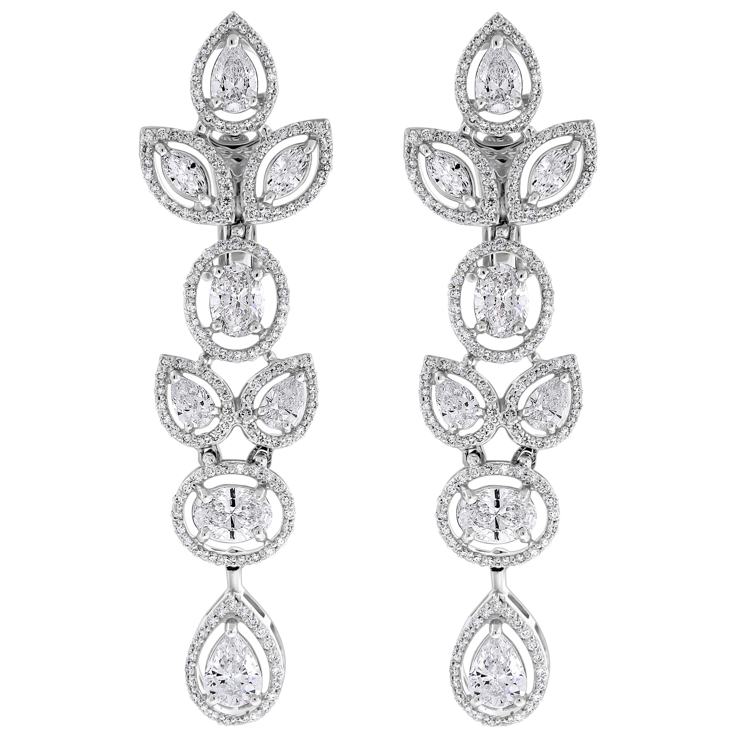 Beauvince Tara Diamond Earrings in White Gold For Sale