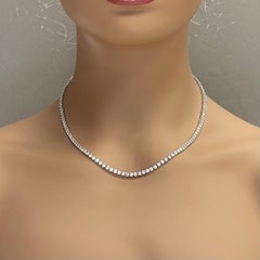 Beauvince Diamond Tennis Necklace 11.38 ct GH VVS-VS Diamonds in 18K White Gold
