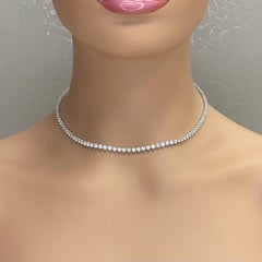 Beauvince Diamond Tennis Necklace 11.64 Ct GH VVS-VS Diamonds in 18K White Gold